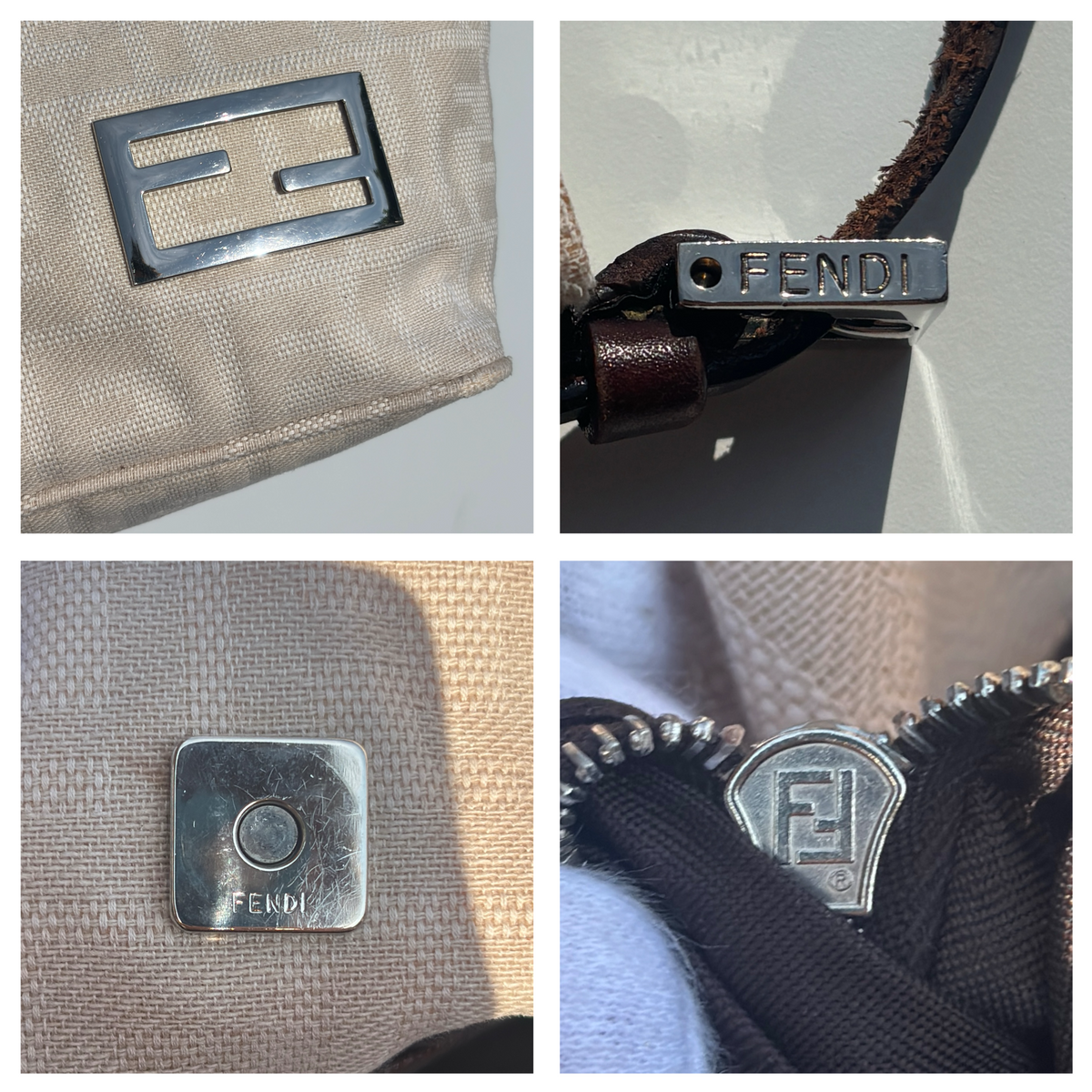 Vintage Cream Fendi Shoulder Bag