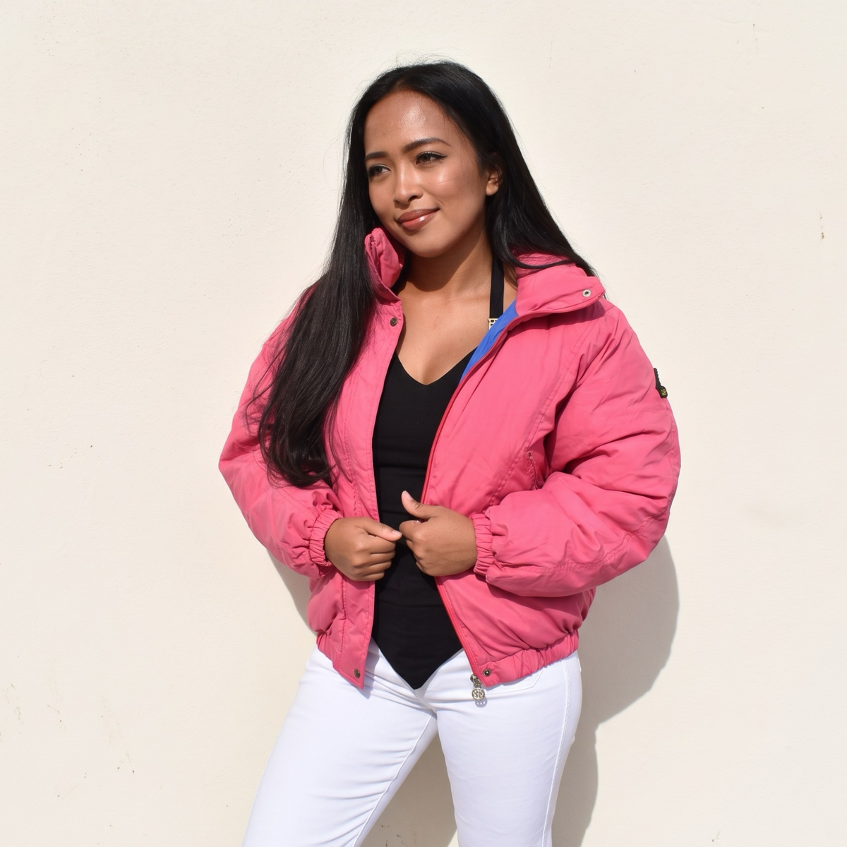 Vintage Pink Moncler Asics Ski Jacket