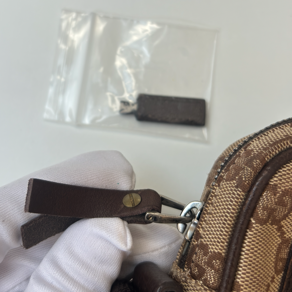 Vintage Beige Gucci Monogram Crossbody Bag
