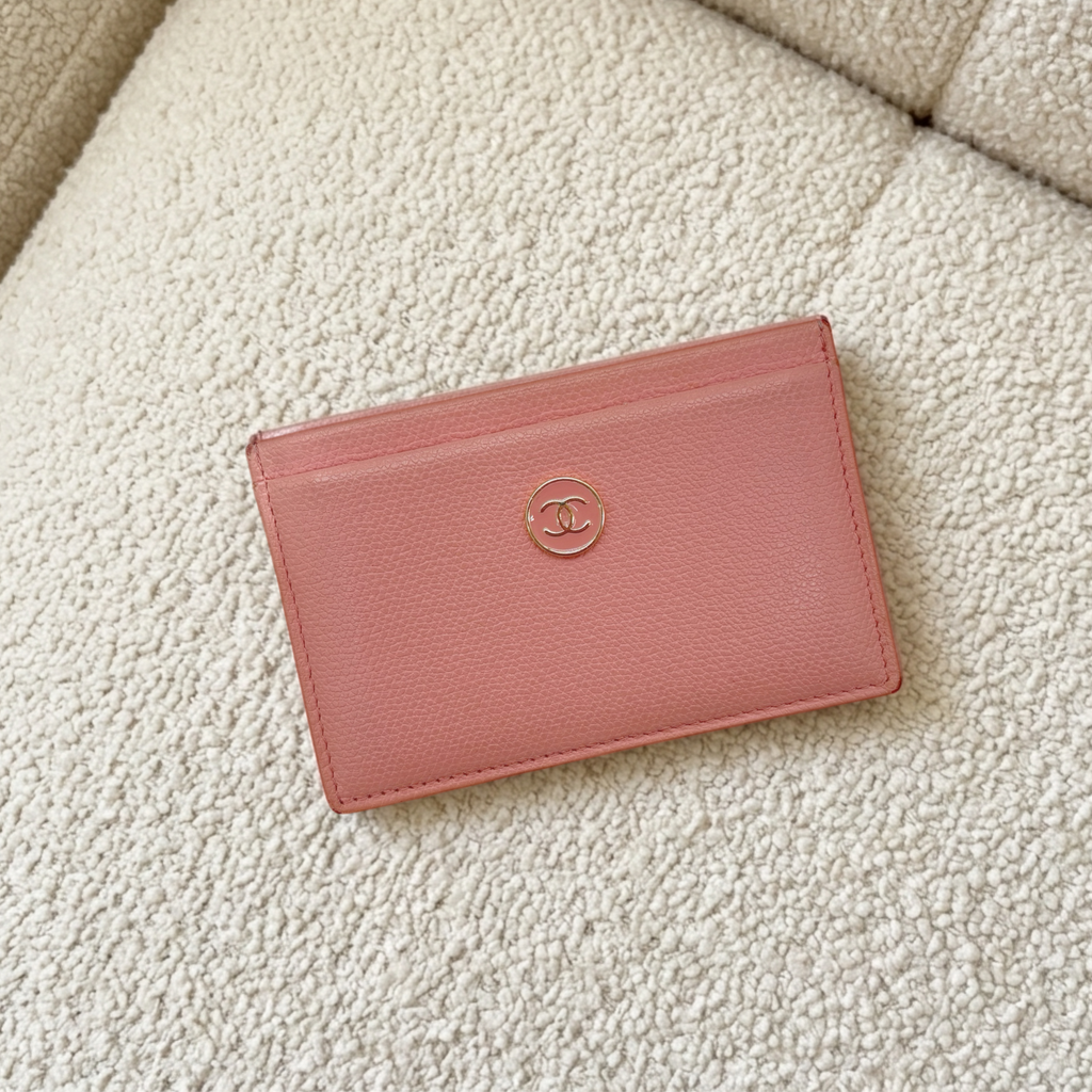 Vintage Pink Chanel CC Card Holder