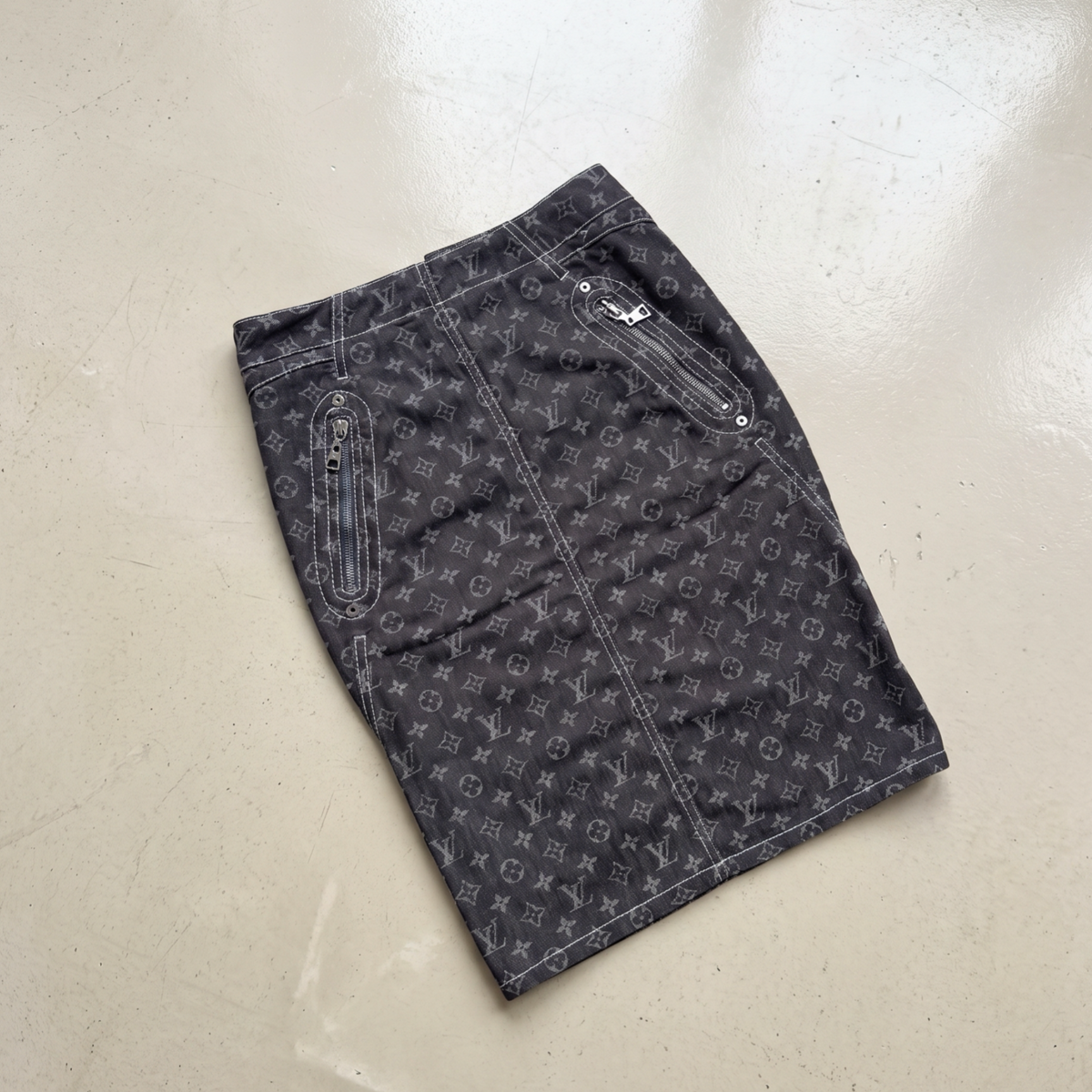 Vintage Grey Louis Vuitton Monogram Skirt