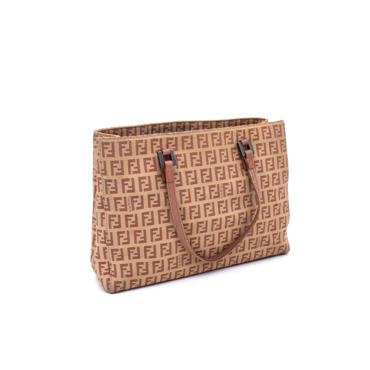 Vintage Beige and Pink Fendi Tote Bag
