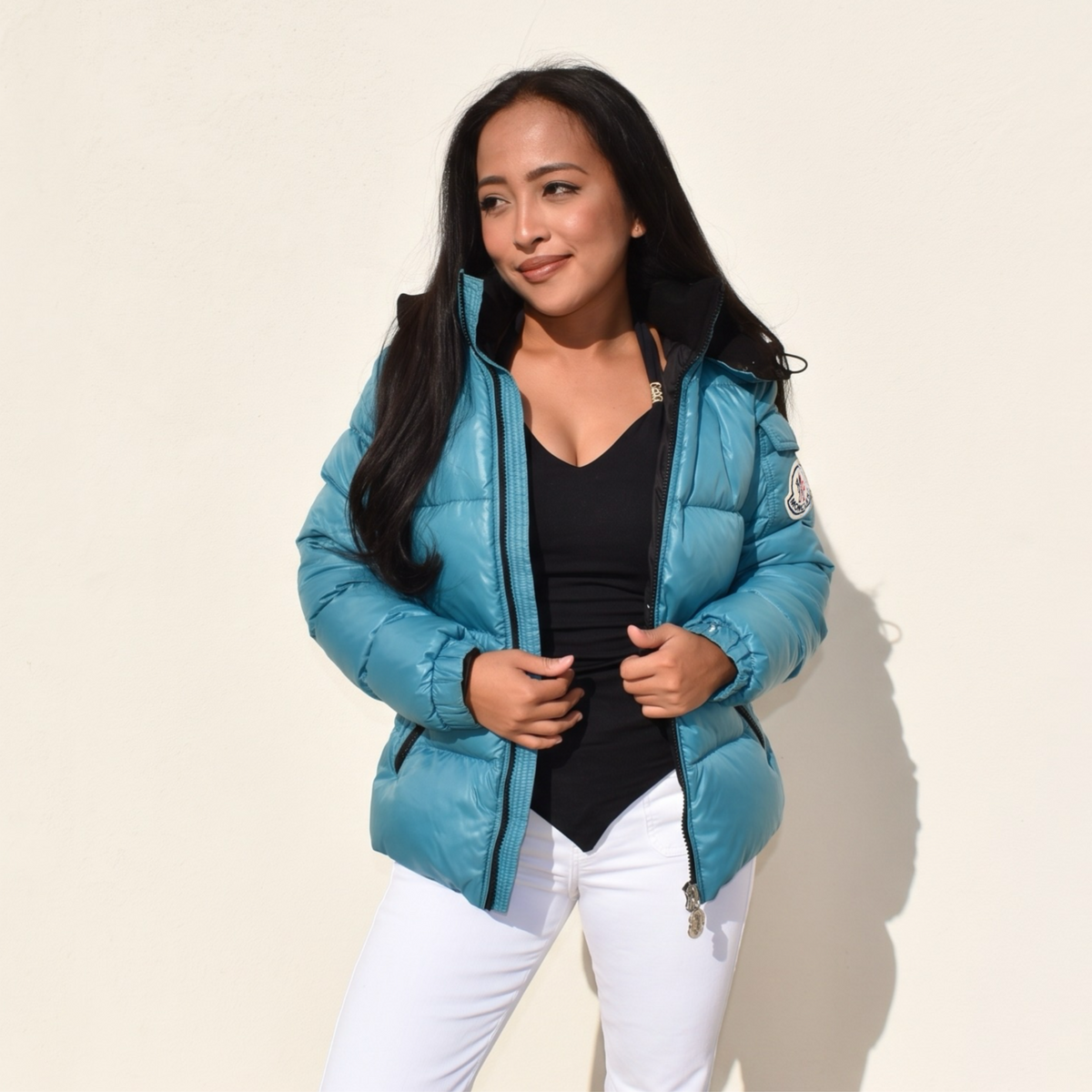 Vintage Turquoise Moncler Badia Puffer Jacket