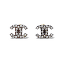 Vintage Chanel CC Pearl Clip Earrings