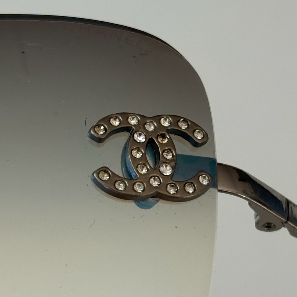 Vintage Blue Chanel Rhinestone Sunglasses