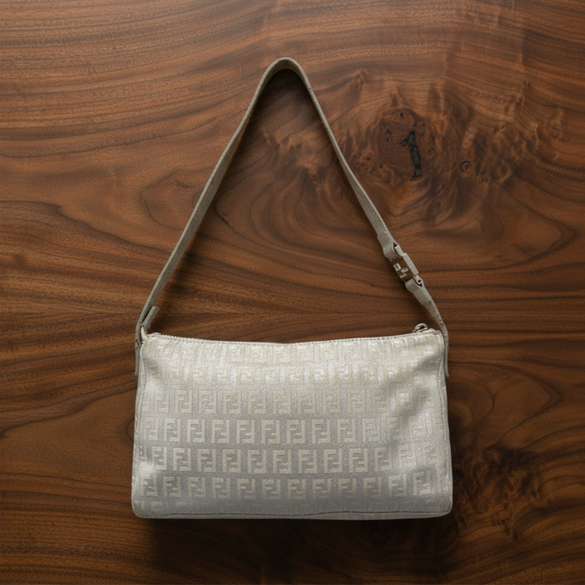 Vintage Silver Fendi Glitter Shoulder Bag
