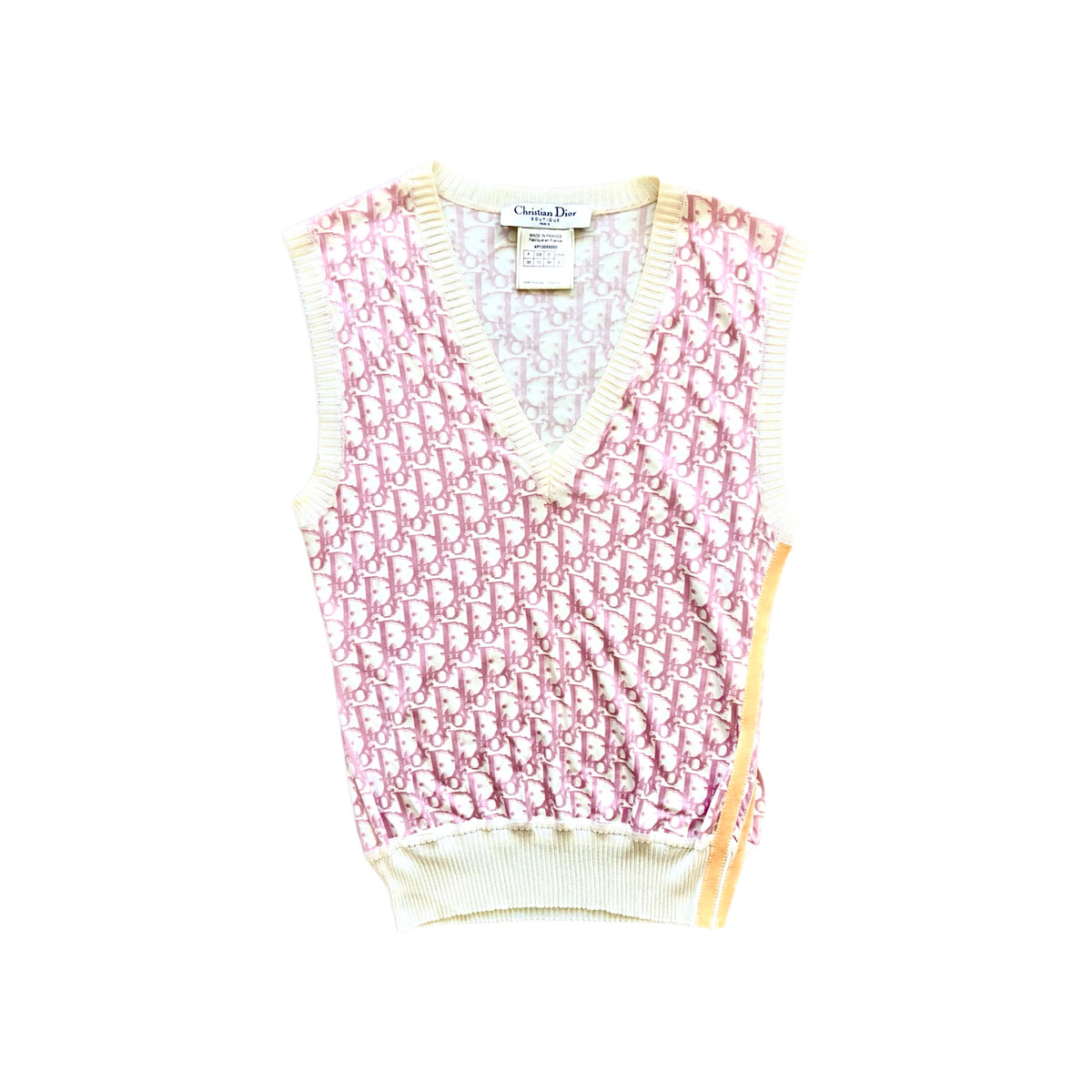 Vintage Pink Christian Dior Trotter Monogram Top
