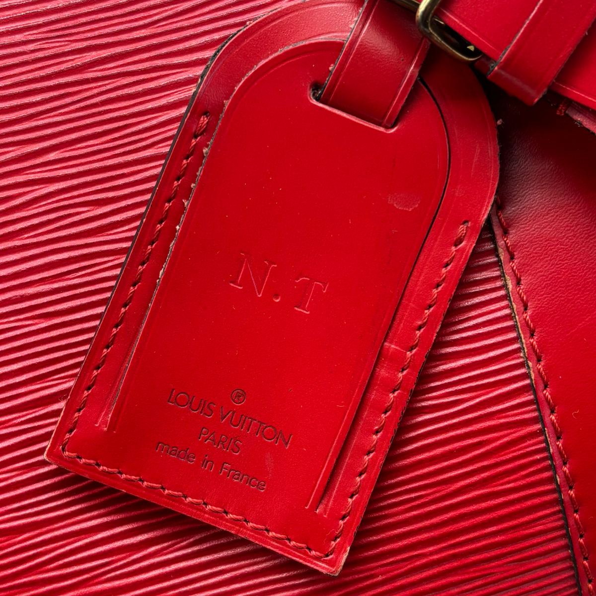 Vintage Red Louis Vuitton Epi Keepall 50