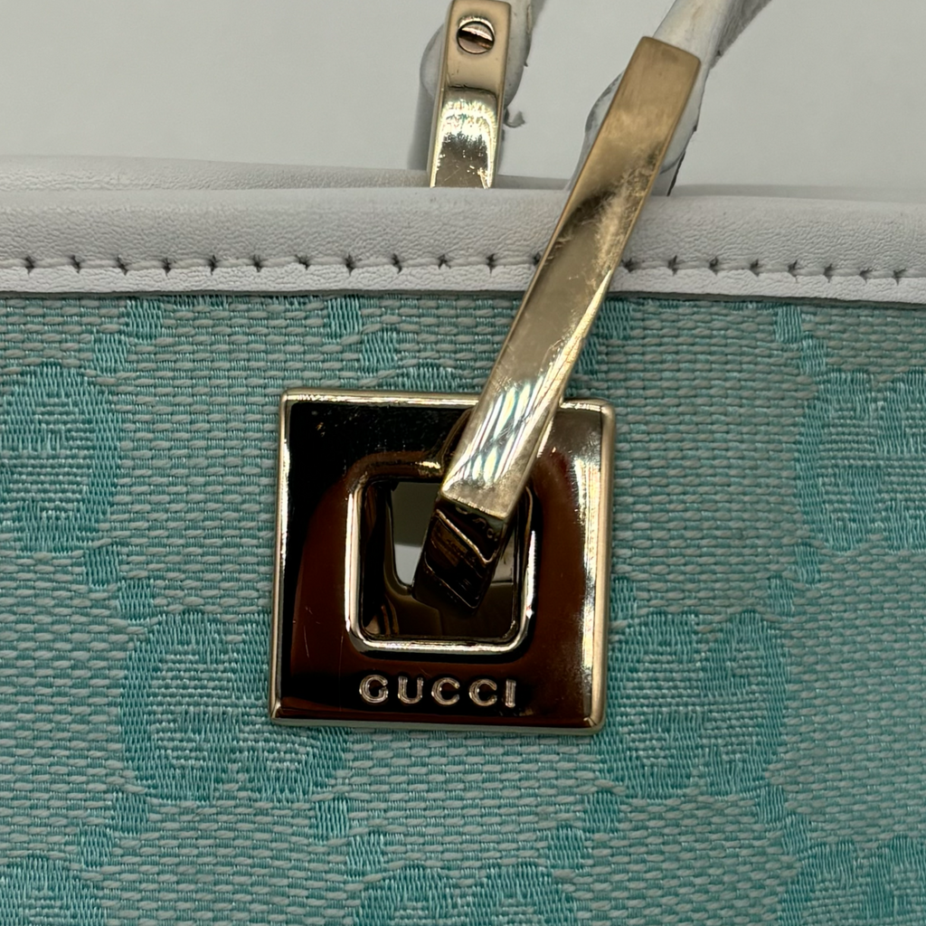 Vintage Turquoise Gucci Tote Bag