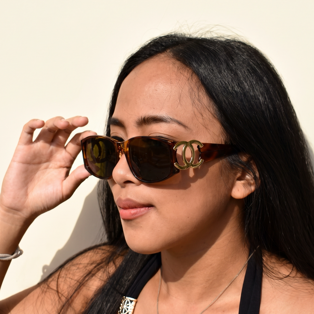 Vintage Brown Chanel CC Sunglasses