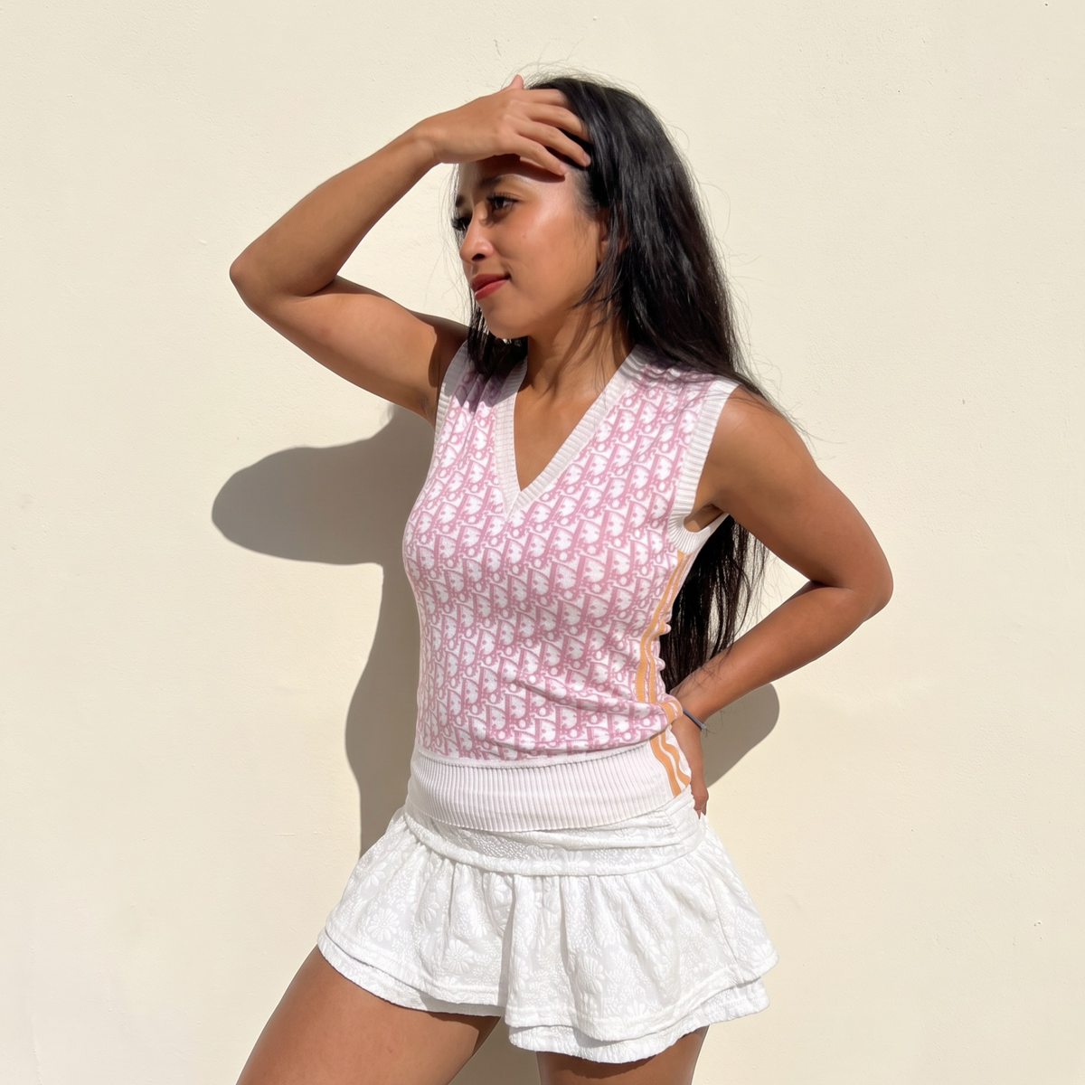 Vintage Pink Christian Dior Trotter Monogram Top