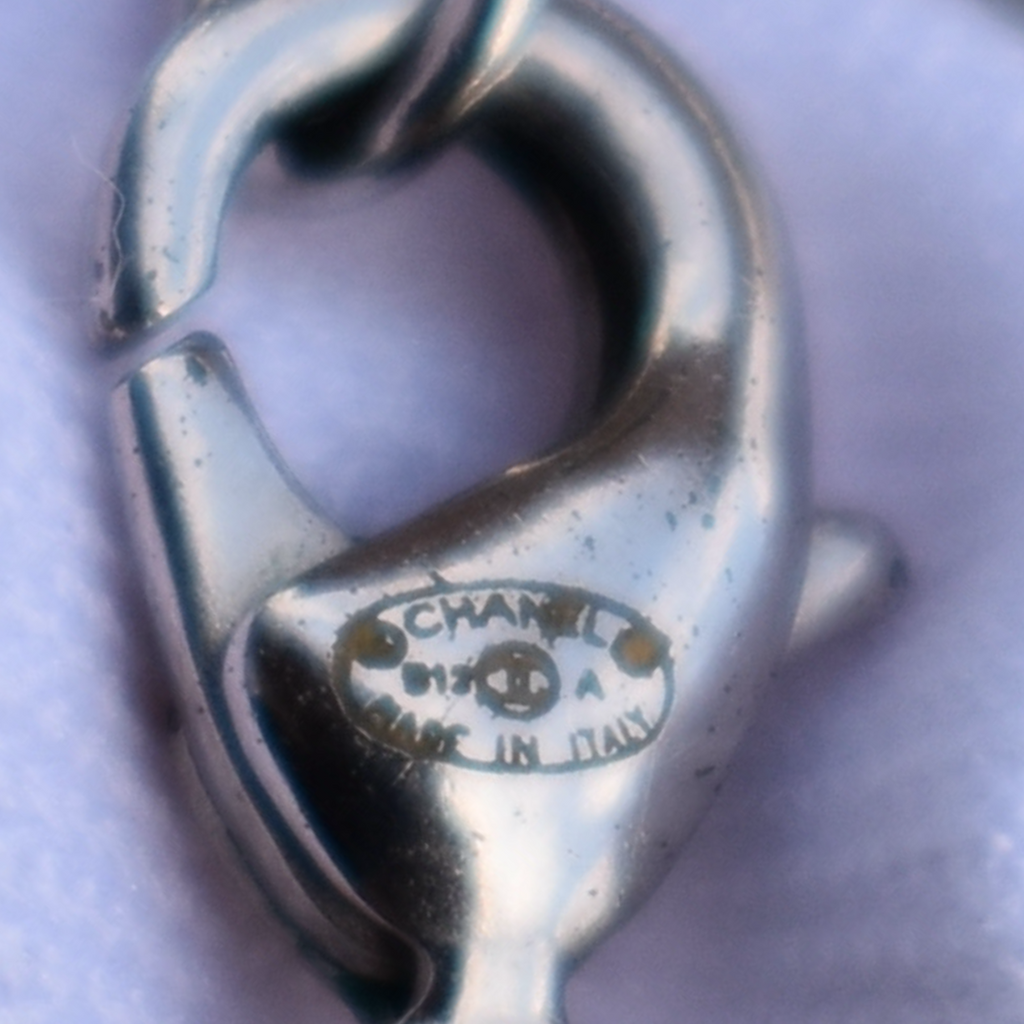 Chanel B12A (2012) stamp on silver CC necklace