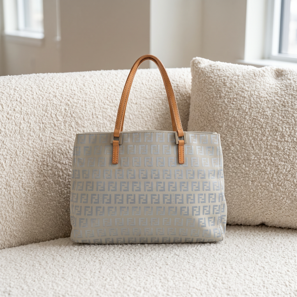 Vintage Baby Blue Fendi Tote Bag