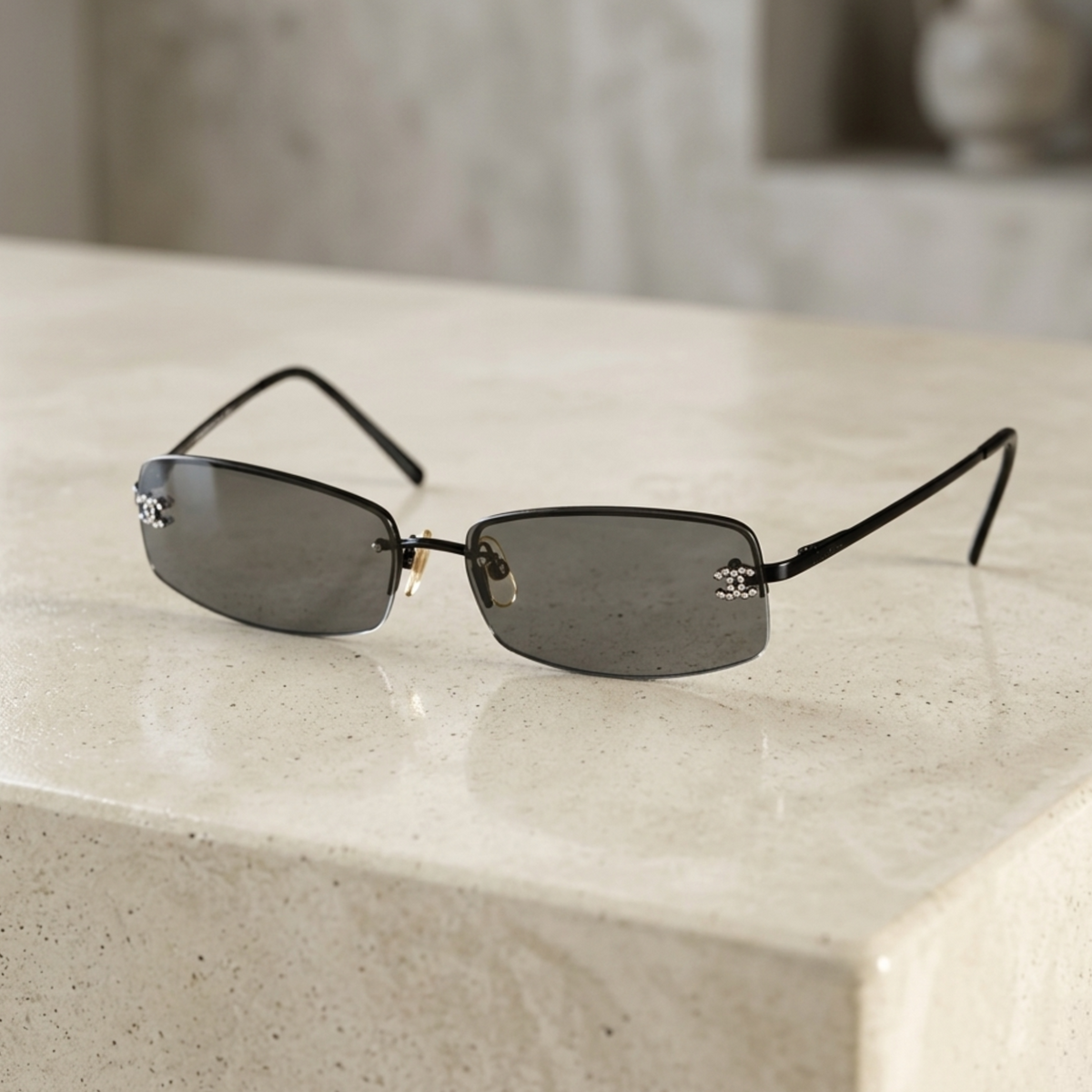 Vintage Chanel Rhinestone Sunglasses