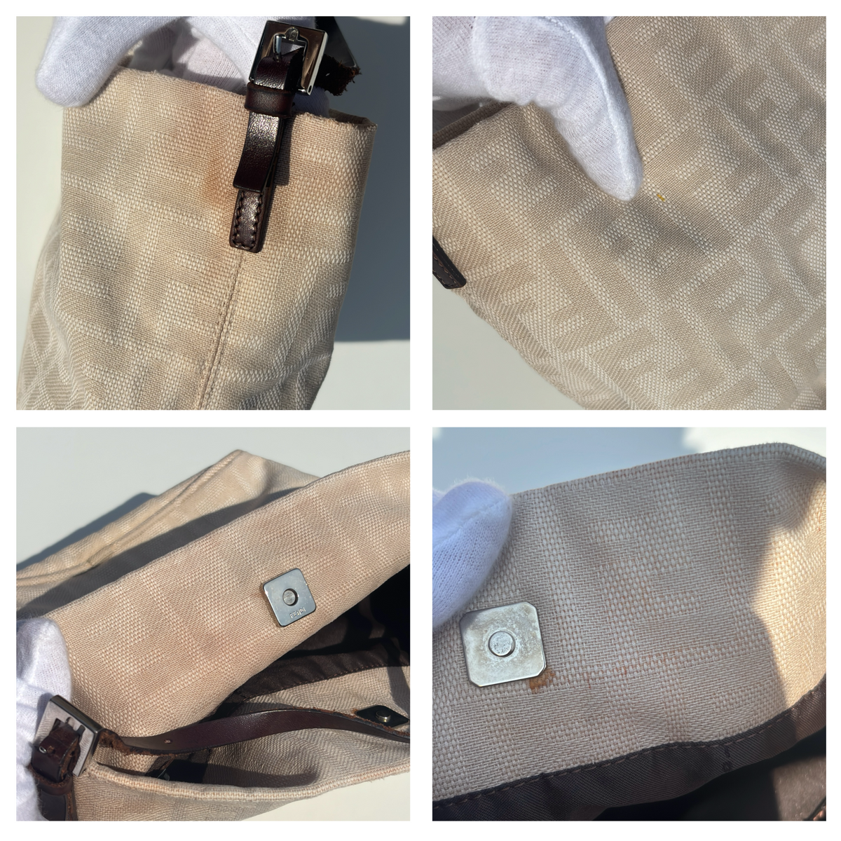 Vintage Cream Fendi Shoulder Bag