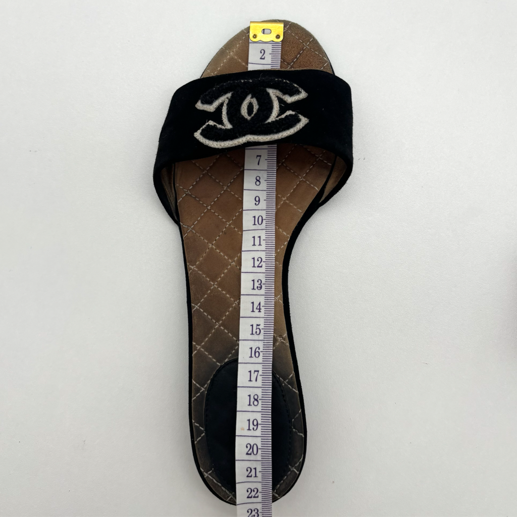 Vintage Black Chanel CC Sandals