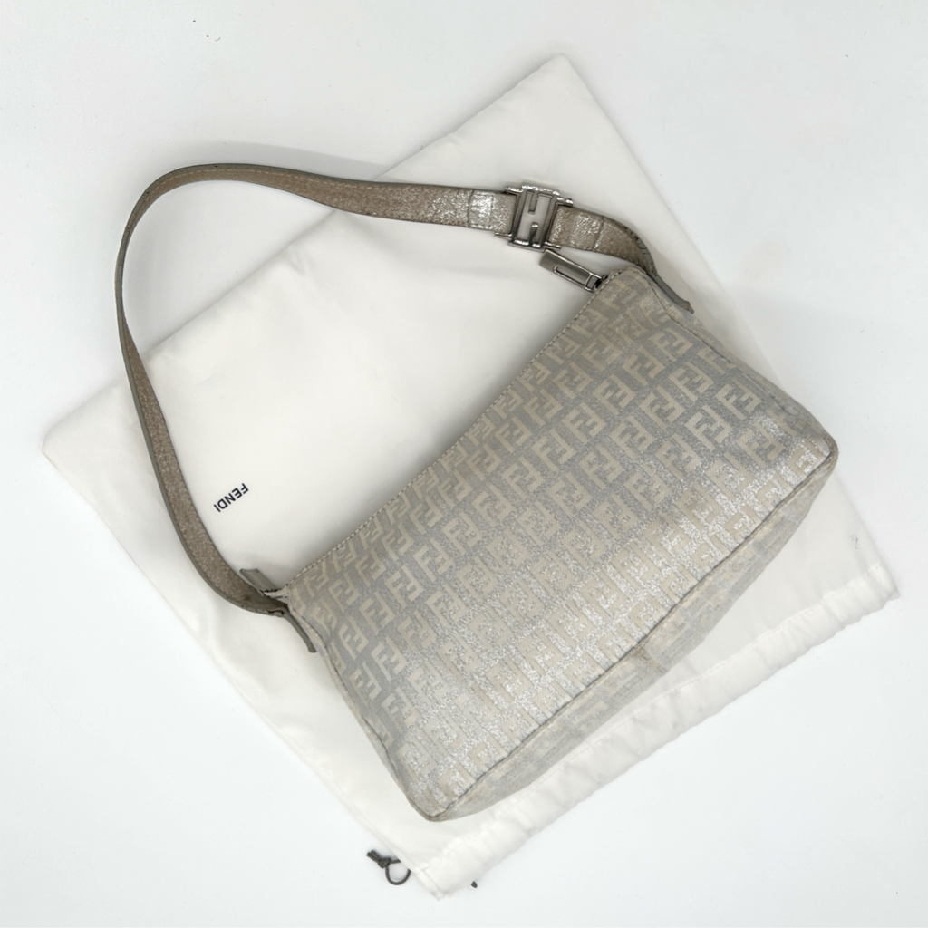 Vintage Silver Fendi Glitter Shoulder Bag