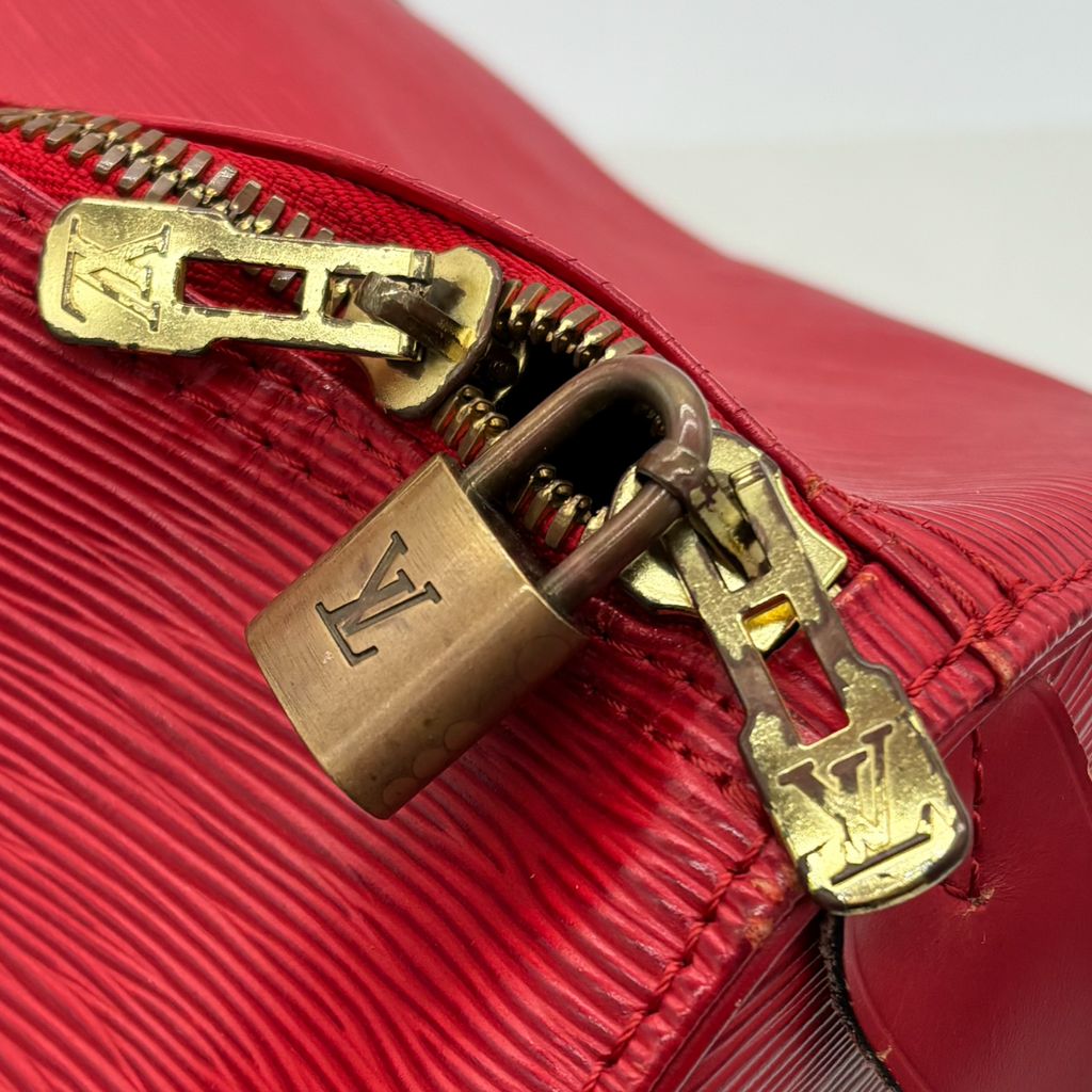 Vintage Red Louis Vuitton Epi Keepall 50
