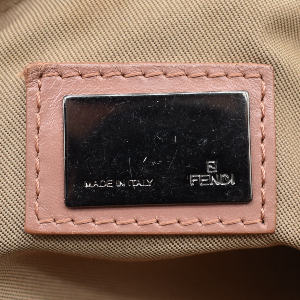 Vintage Beige and Pink Fendi Tote Bag
