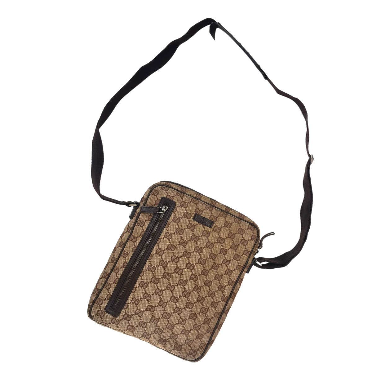 Vintage Beige Gucci Monogram Crossbody Bag