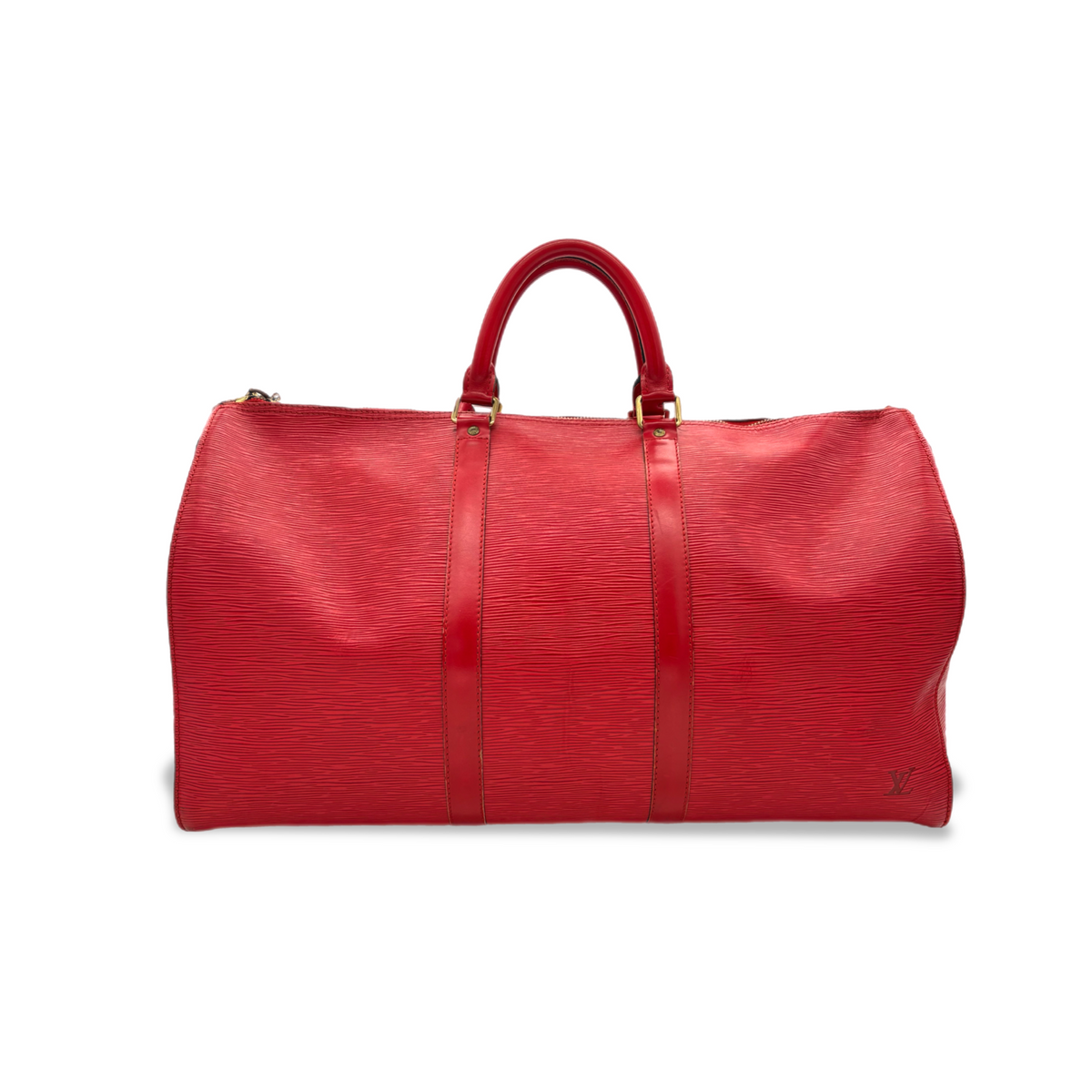 Vintage Red Louis Vuitton Epi Keepall 50