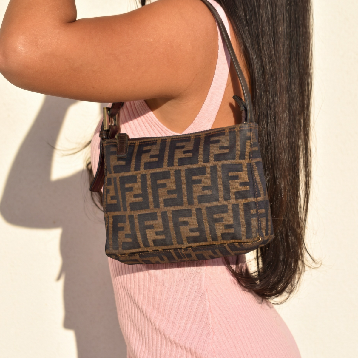 Vintage Fendi Zucca Shoulder Bag