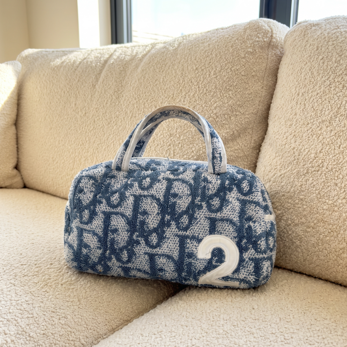 Vintage Blue Christian Dior Terry Monogram Bag
