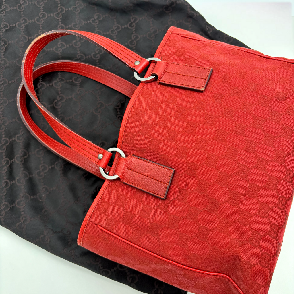 Vintage Red Gucci Tote Bag