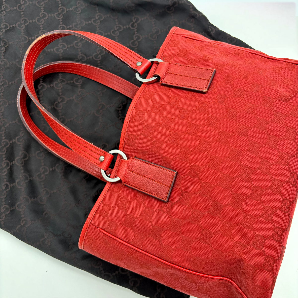 Vintage Red Gucci Tote Bag