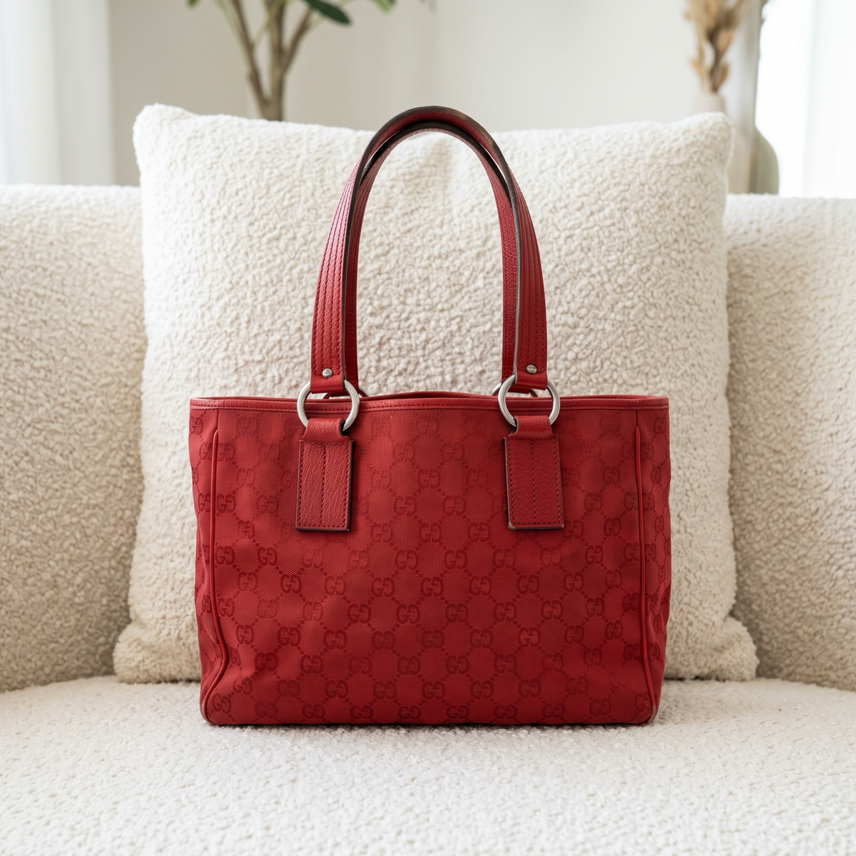 Vintage Red Gucci Tote Bag