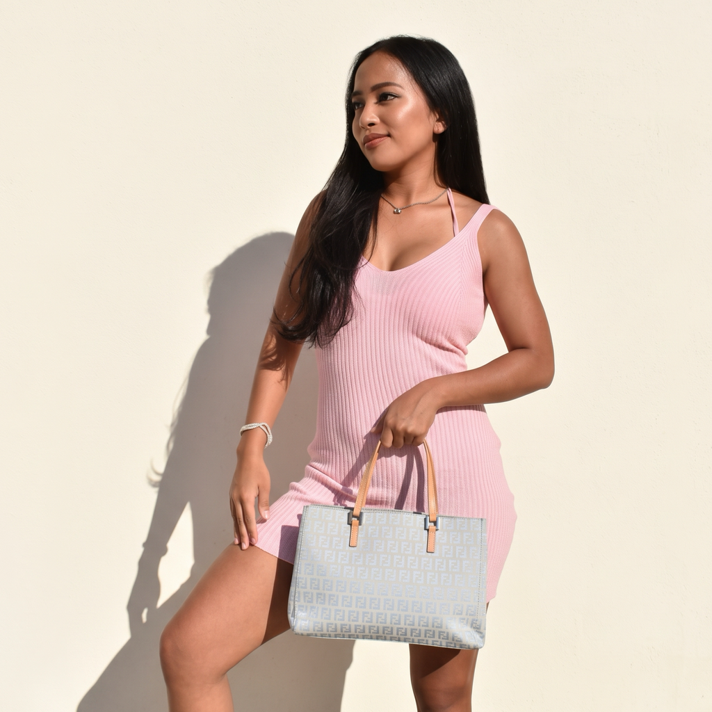 Vintage Baby Blue Fendi Tote Bag