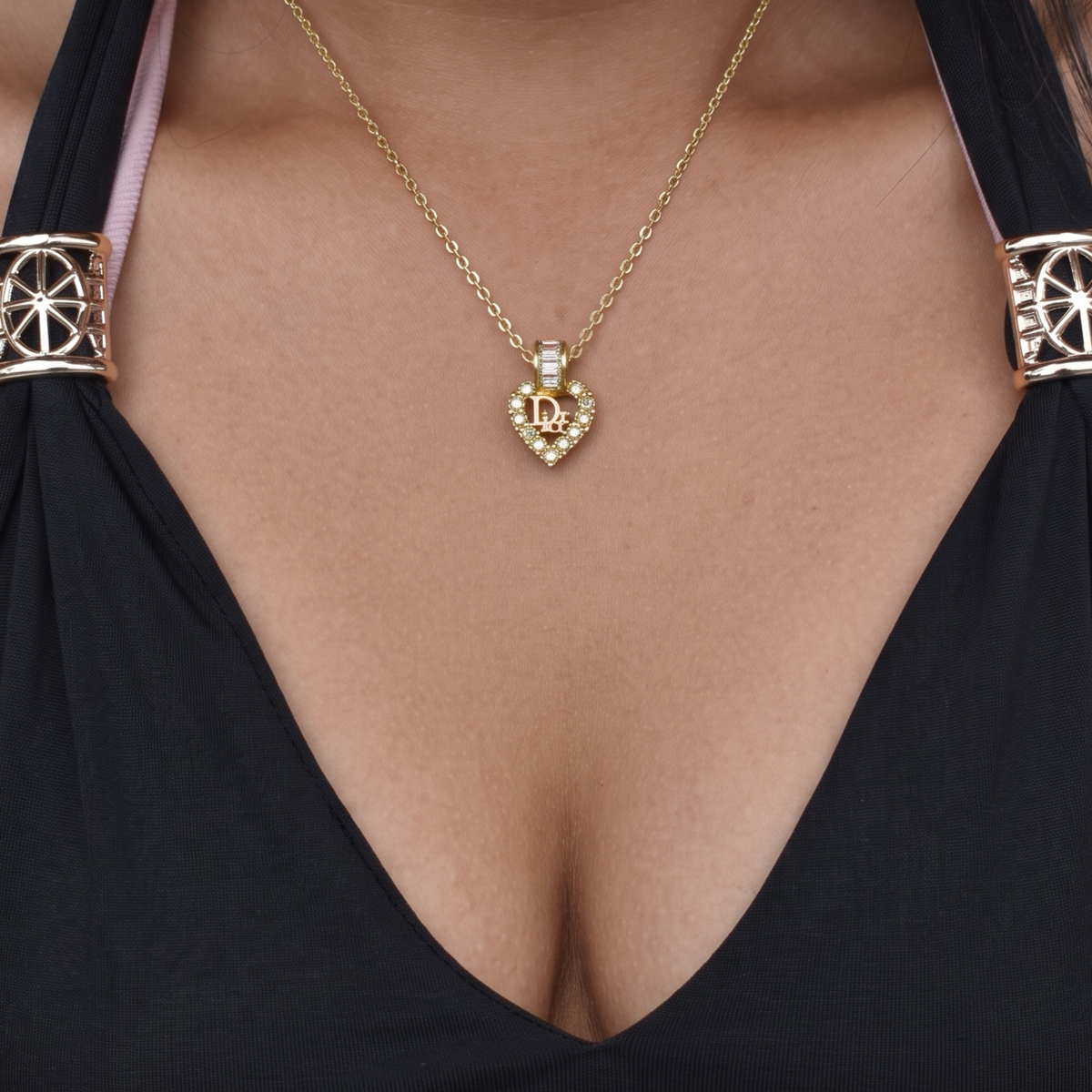 Vintage Gold Christian Dior Diamante Rhinestone Necklace