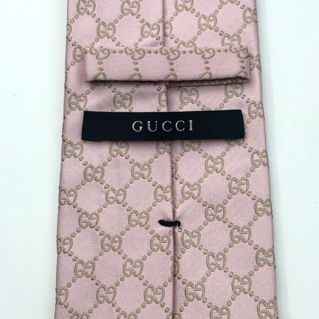 Vintage Pink Gucci Monogram Tie