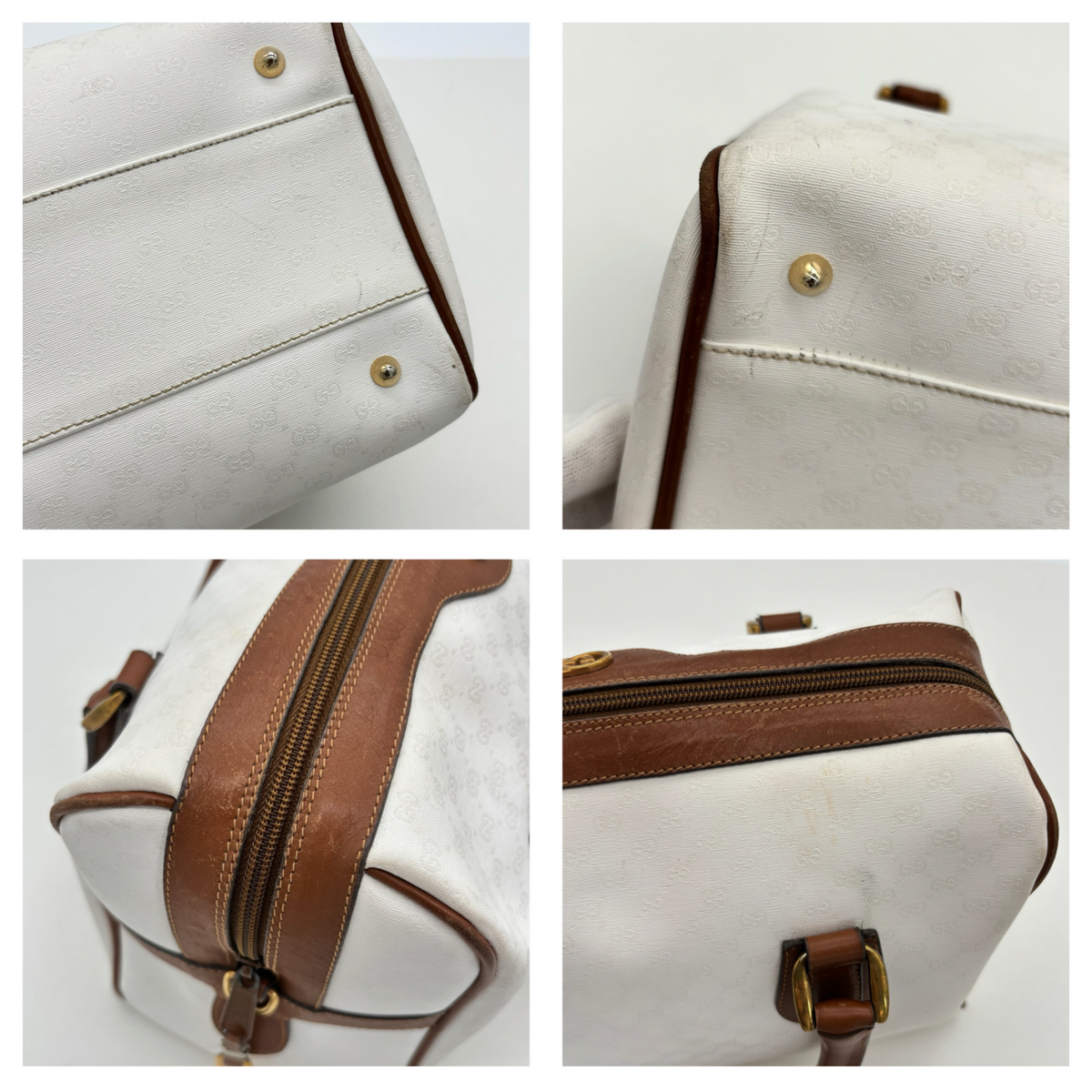 Vintage White Gucci Micro GG Handbag