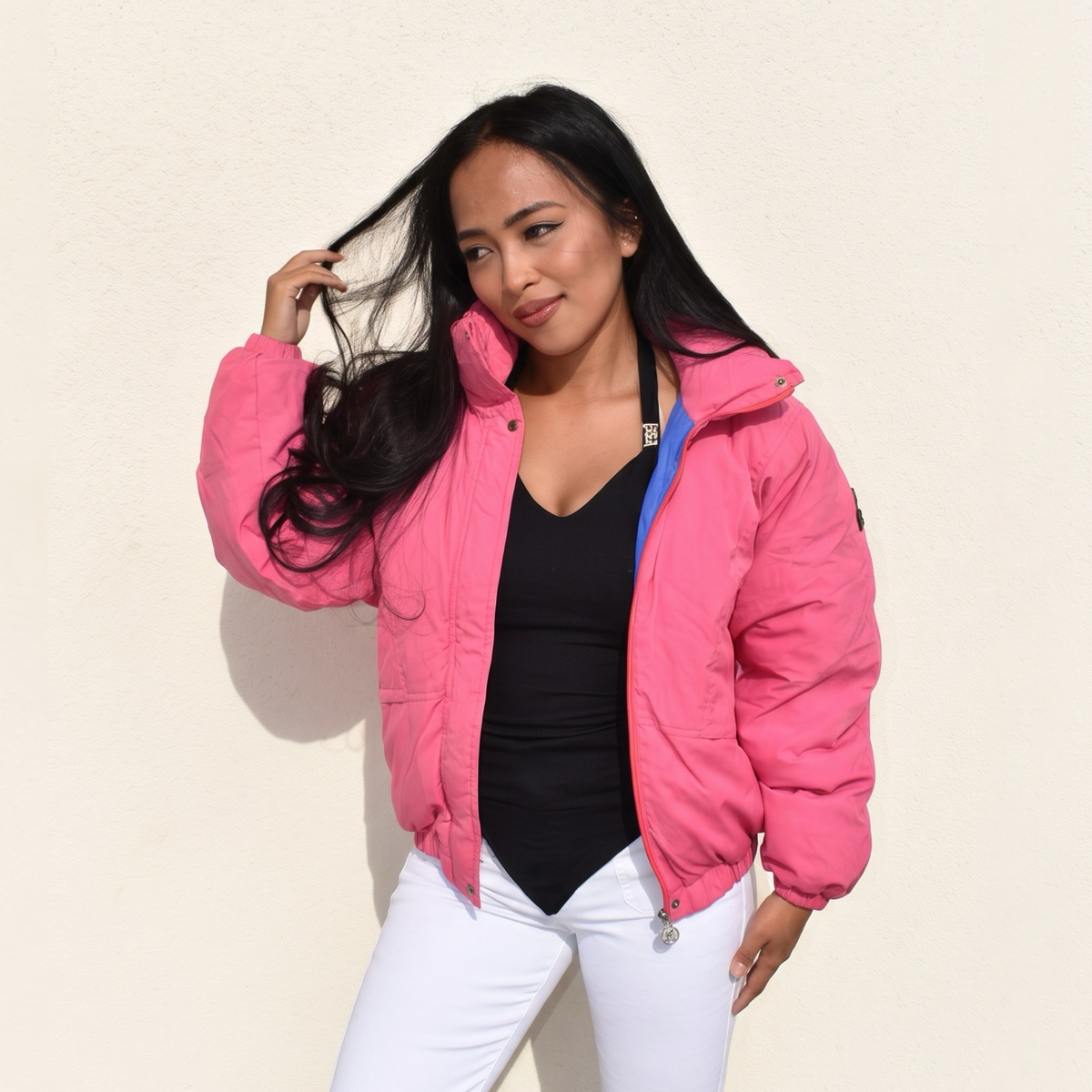 Vintage Pink Moncler Asics Ski Jacket