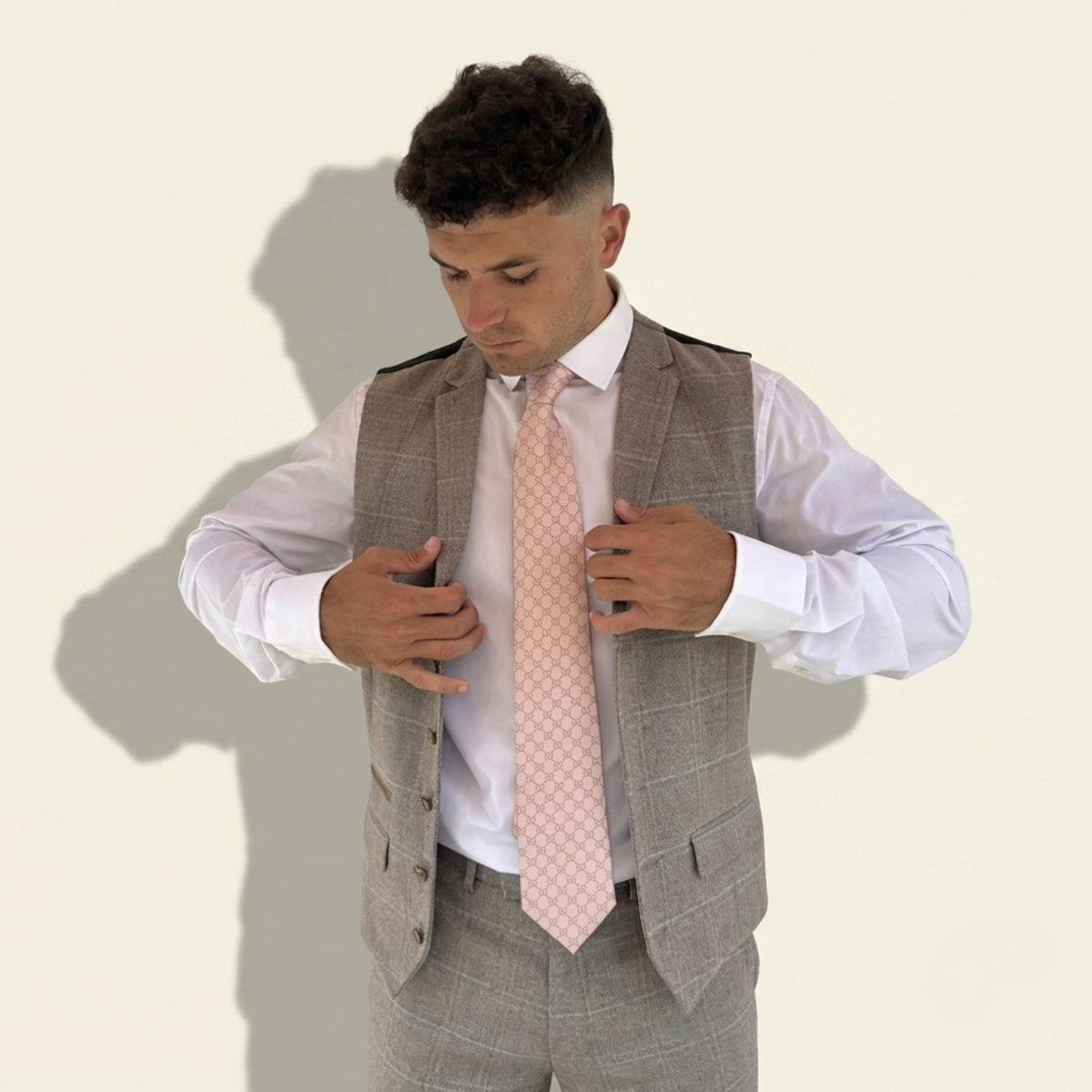 Vintage Pink Gucci Monogram Tie