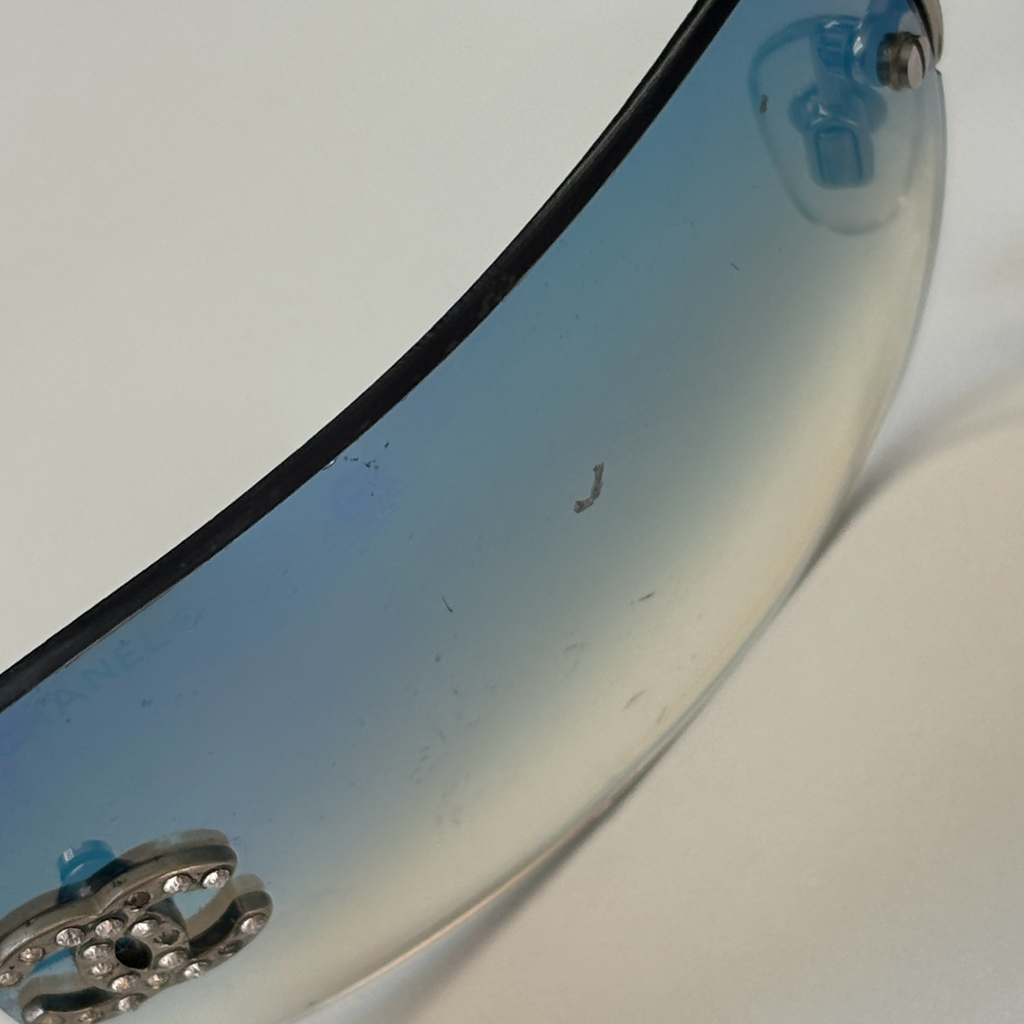 Vintage Blue Chanel Rhinestone Sunglasses