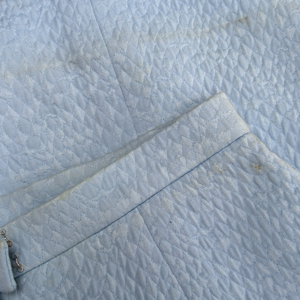 Vintage Baby Blue Chanel Two Piece Suit Set