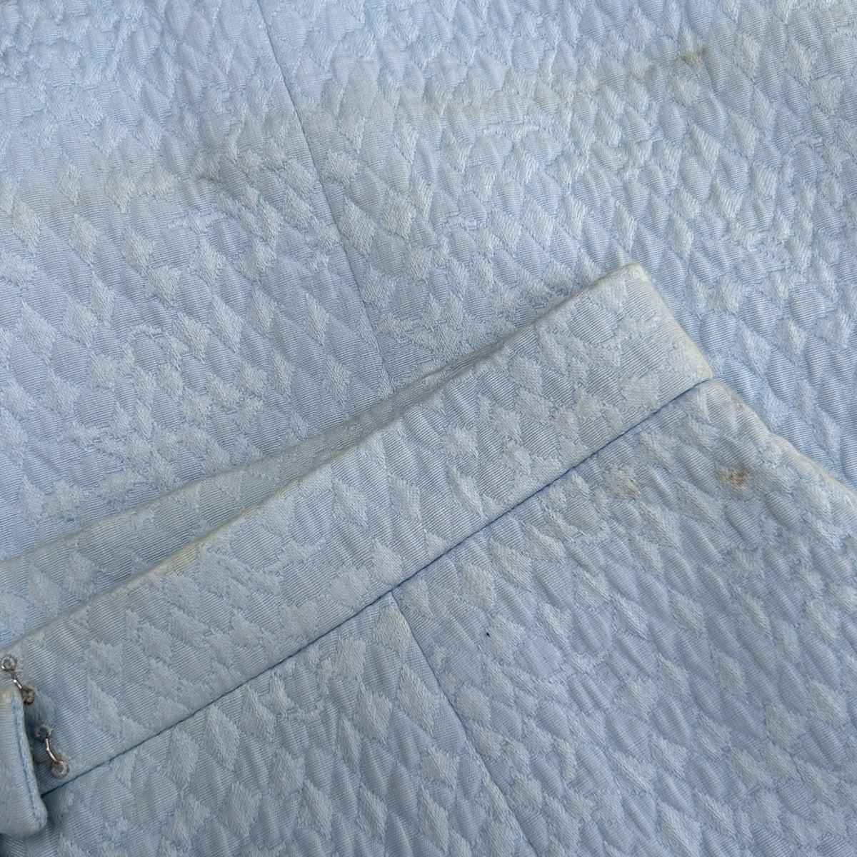 Vintage Baby Blue Chanel Two Piece Suit Set