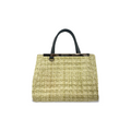 Vintage Green Fendi Petite 2Jours Straw Handbag