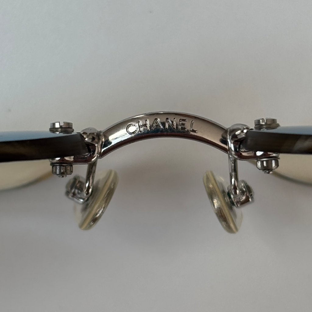 Vintage Blue Chanel Rhinestone Sunglasses