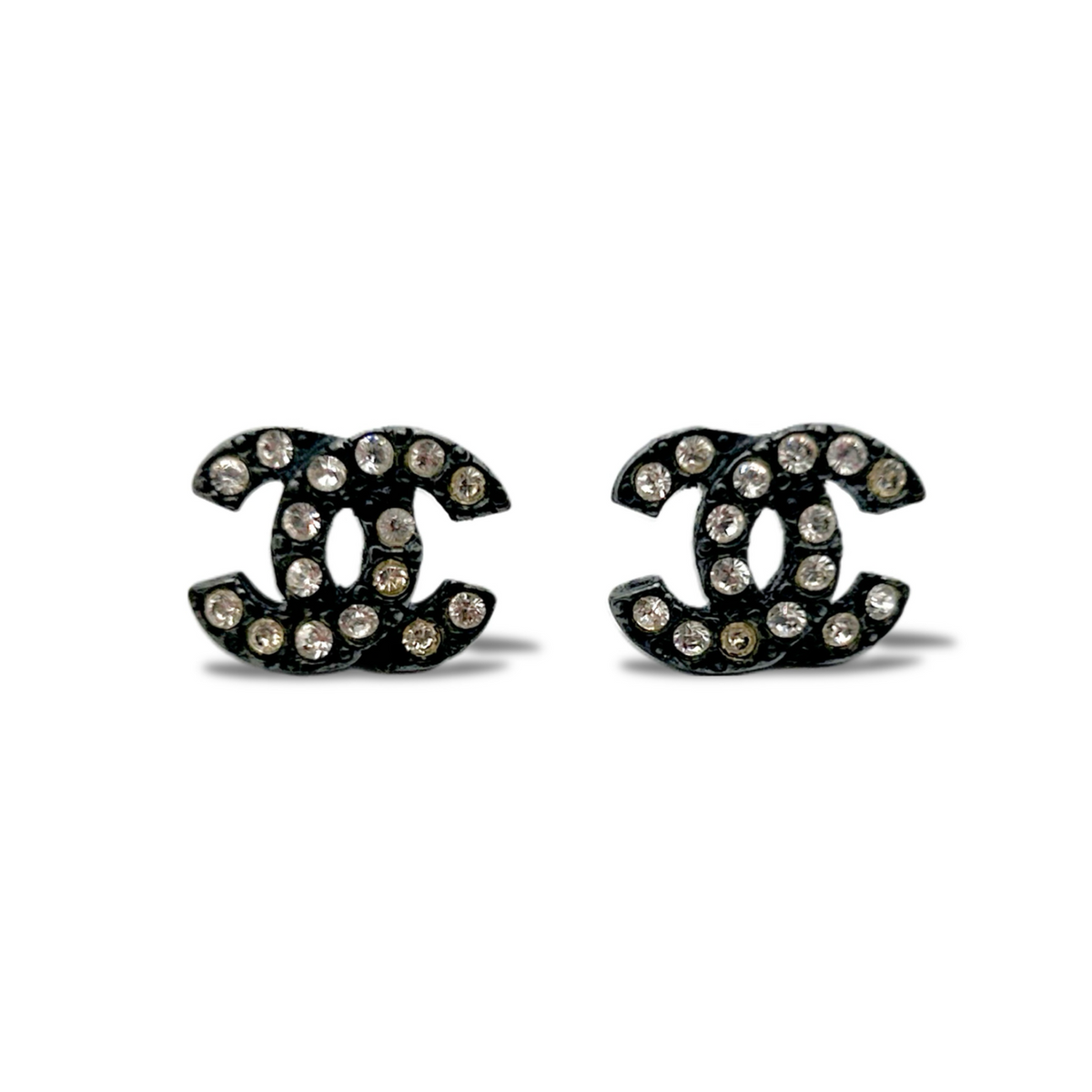 Vintage Chanel Diamanté Clip On Earrings