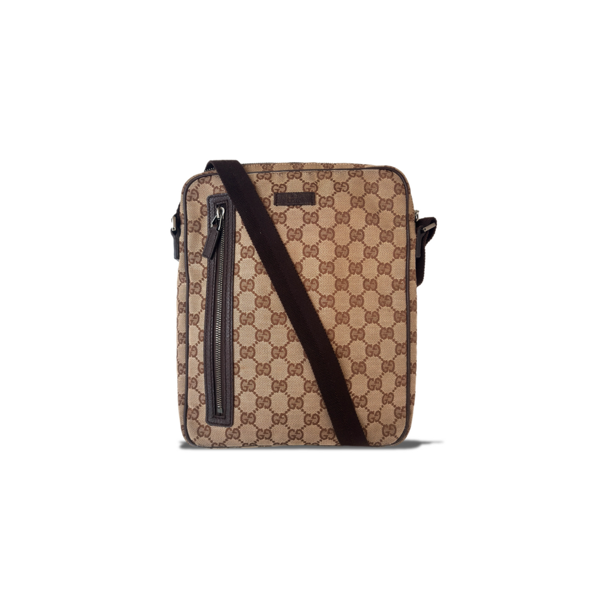 Vintage Beige Gucci Monogram Crossbody Bag