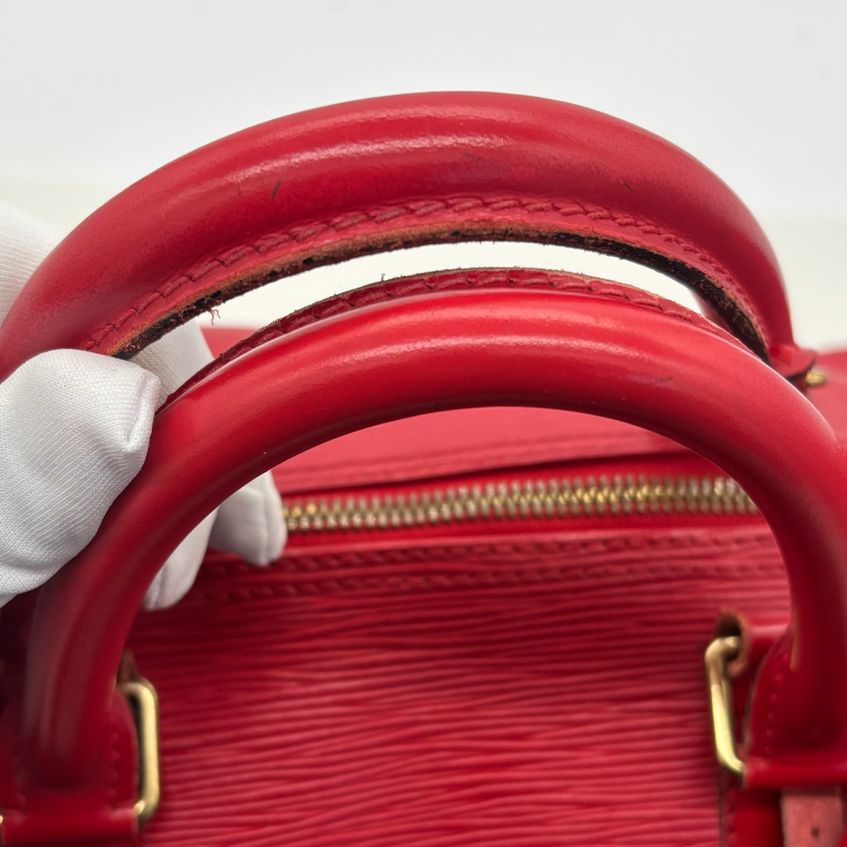 Vintage Red Louis Vuitton Epi Keepall 50