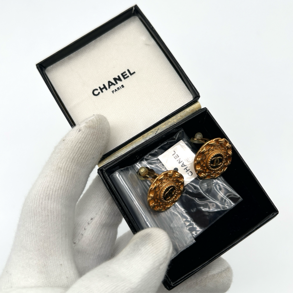 Vintage Gold Chanel Clip On Earrings