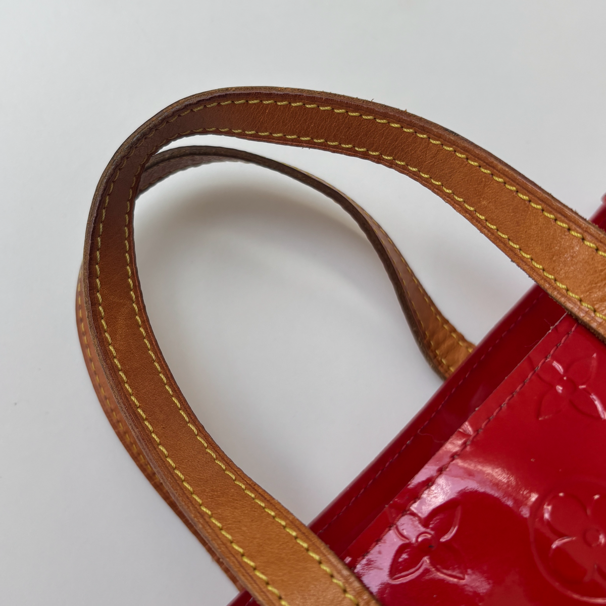 Vintage Red Louis Vuitton Vernis Reade PM Tote Bag