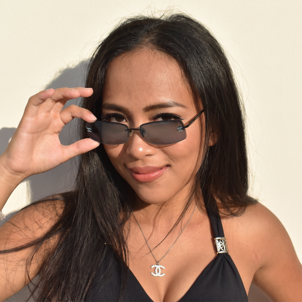 Vintage Chanel Rhinestone Sunglasses
