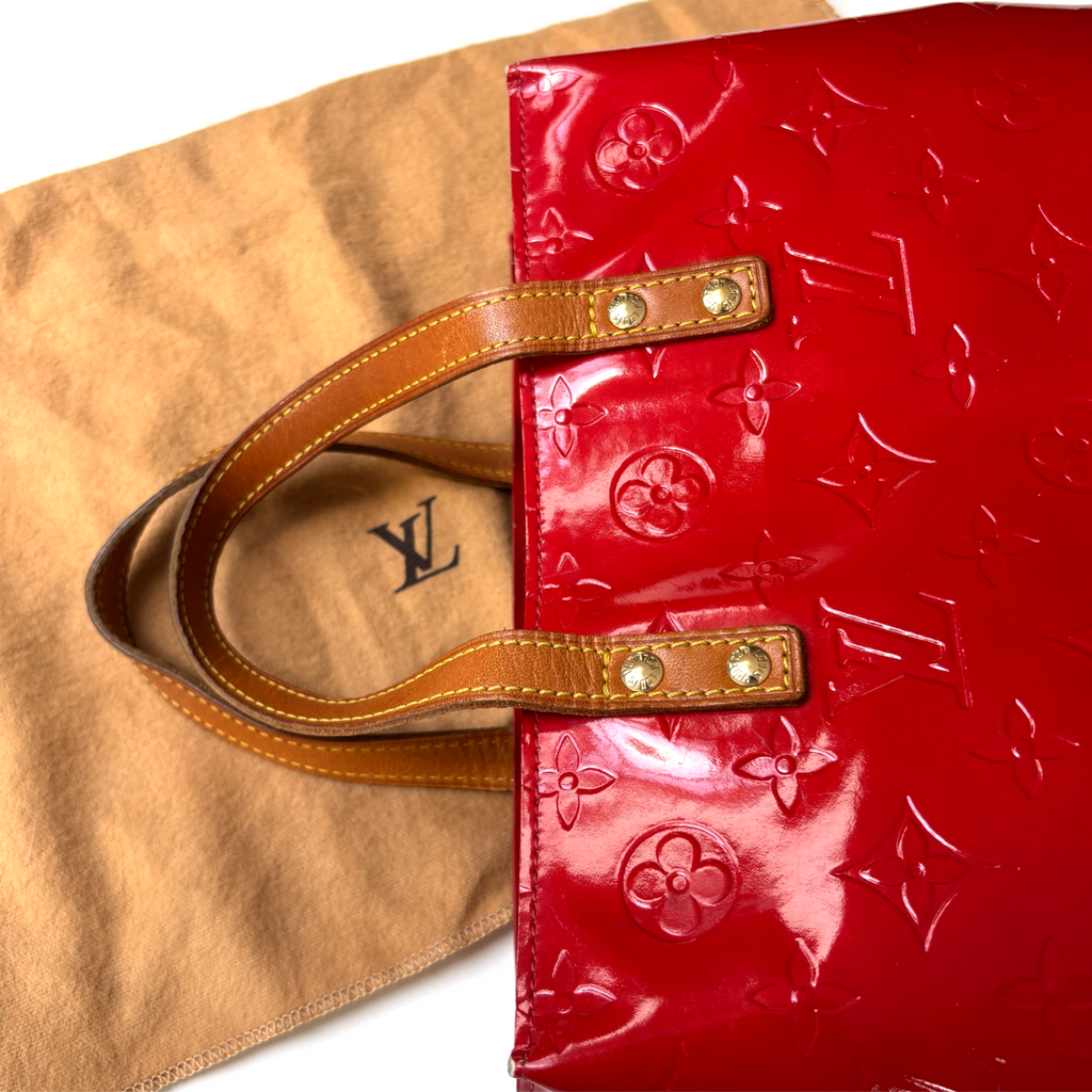 Vintage Red Louis Vuitton Vernis Reade PM Tote Bag