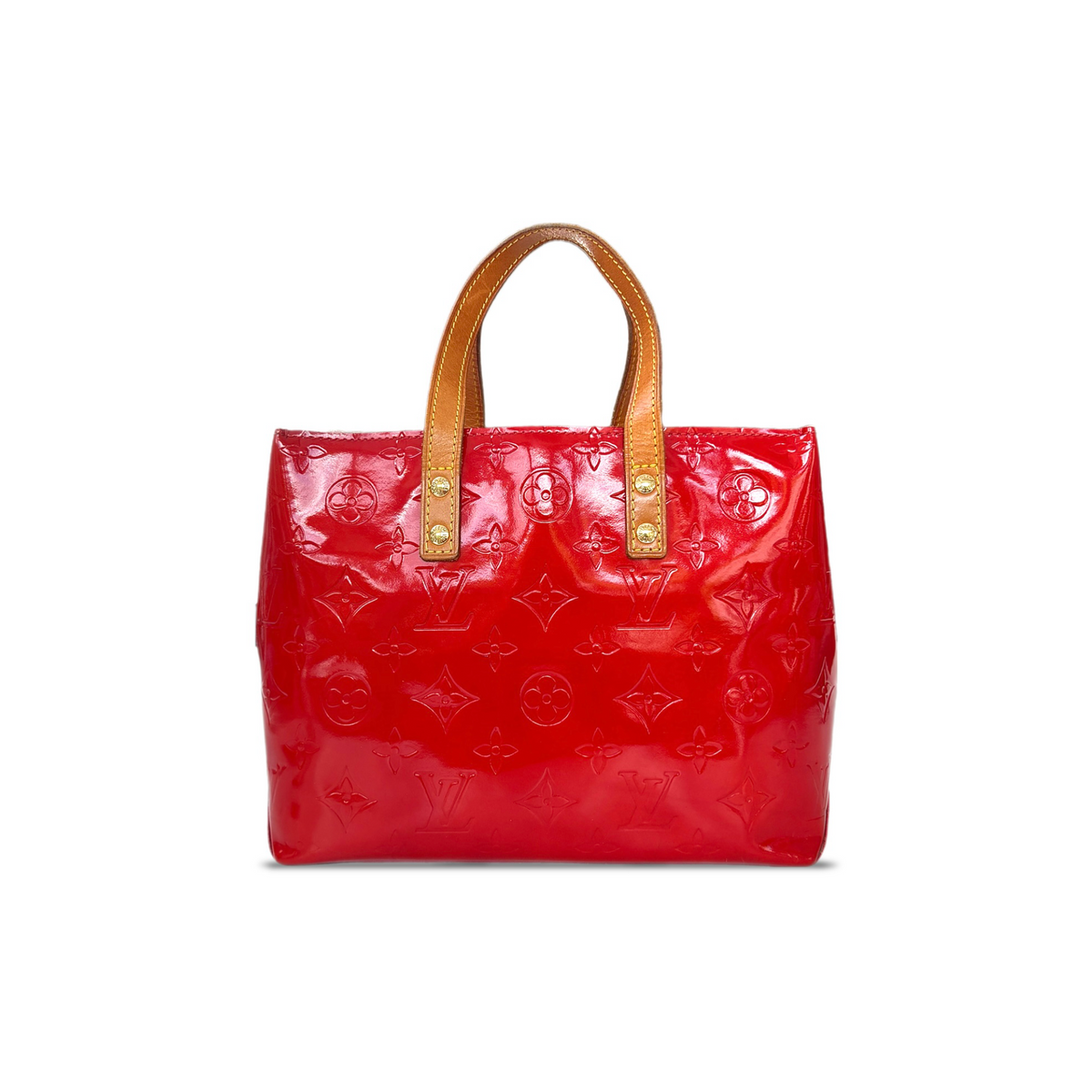 Vintage Red Louis Vuitton Vernis Reade PM Tote Bag
