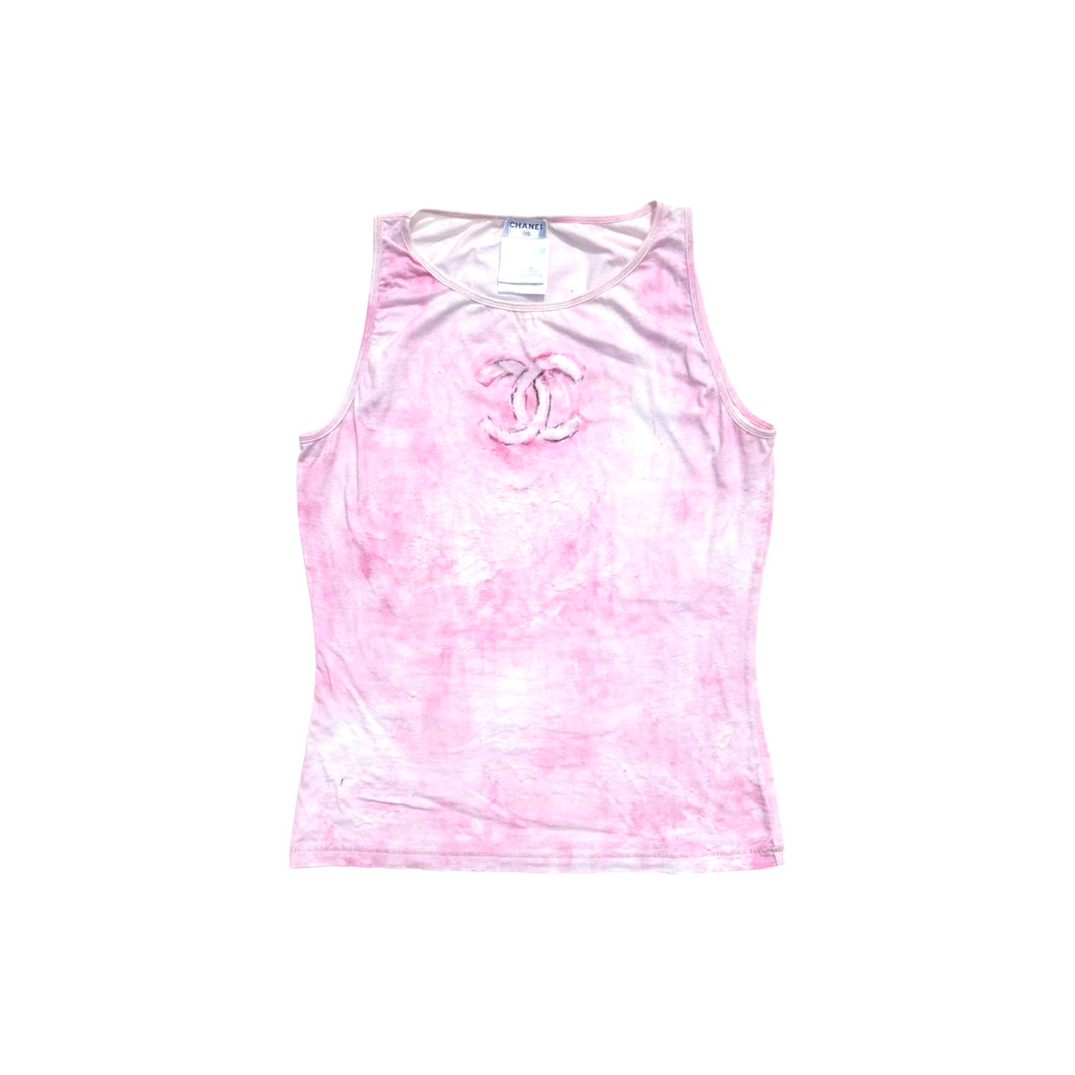 Vintage Pink Chanel Velour Tank Top